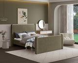 Elias Velvet Full Bed - Stylish Contemporary Design with Solid Wood Frame for Timeless Elegance