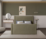 Elias Velvet Full Bed - Stylish Contemporary Design with Solid Wood Frame for Timeless Elegance