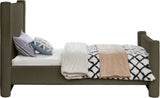Elias Velvet Twin Bed - Elegant Minimalist Design with Solid Wood Frame for Contemporary Bedrooms