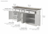 Halifax Accent Large Buffet 5 Doors 3 Drawers 71''