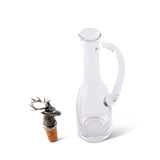 Cruet Bottle with Pewter Elk Head Cork Stopper