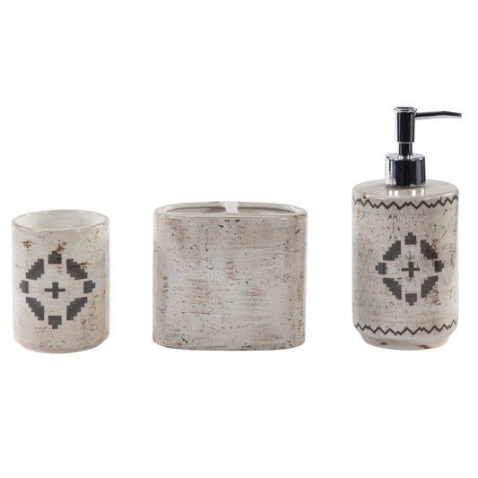 Dakota Ceramic 3PC Countertop Bathroom Set, 4 MOQ