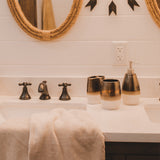 Running Remuda Ceramic 3PC Countertop Bathroom Set, 4 MOQ