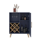 TUHOME Cave Low Bar Cabinet with Open Storage Shelves, Modern Floorstanding Bar Furniture for Living Rooms or Entertainment Areas, Functional Organizer for Bottles, Glasses and Barware in Contemporary Home Settings