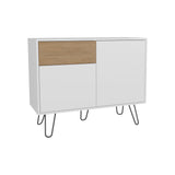 Tori 39" Wide Console Table with Two Cabinets, One Drawer, Four Shelves, Storage Organizer, Versatile Storage for Living Room, Hallway, Entryway, Modern Design, Stylish and Practical Console