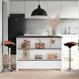 Fendi Kitchen Island with Spacious Countertop, Open Lower Shelves, Storage Cabinet and Versatile Multi-Use Design for Meal Preparation, Coffee Station Organization, Modern Home Convenience