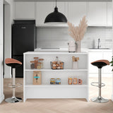 Fendi Kitchen Island with Spacious Countertop, Open Lower Shelves, Storage Cabinet and Versatile Multi-Use Design for Meal Preparation, Coffee Station Organization, Modern Home Convenience