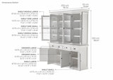 Halifax Buffet Hutch Unit with 4 Glass Doors