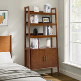 Andre 76"H x 36"W Solid Wood Ladder Bookcase
