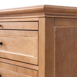 4-Piece Transitional Solid Wood Bedroom Set with 6-Drawer Dresser