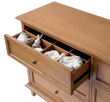 4-Piece Transitional Solid Wood Bedroom Set with 6-Drawer Dresser