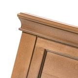 Transitional Solid Wood Bed with Upholstered Headboard