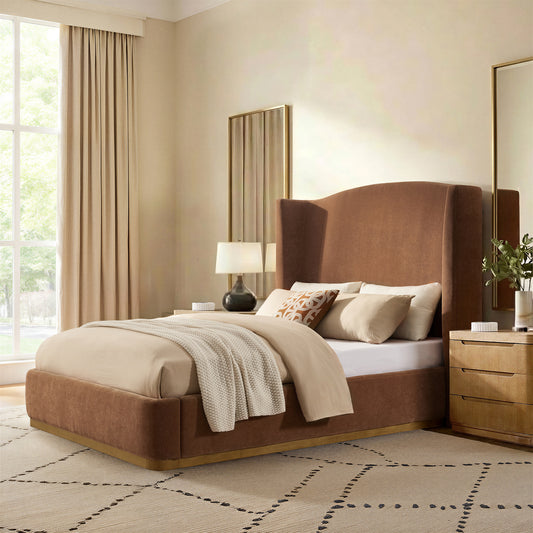 Estela Platform Bed-CARAMEL