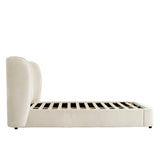 Alza Upholstered Bed-KB-BEIGE