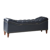 Abner Traditional Upholstered Storage Bench with Button Tufting