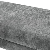 Diana 57" Wide Modern Chenille Upholstered Bench with Piped Edges and Foam Cushion