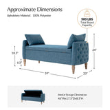 Octavia Upholstered Storage Bench with Turned Wood Legs