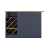 TUHOME Lugano Kitchen Island with Spacious Countertop, Open Shelves and Side Bottle Compartments, Multi-Use Storage and Prep Station for Modern Kitchens, Functional Organization for Cooking Essentials and Everyday Home Use