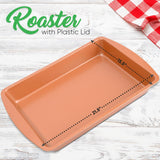 Baking Pan With Plastic Lid- Non-Stick And Stylish Metallic Coating Bake Pan With Plastic Cover, Compatible With Model: Nc5Pcs (Copper)