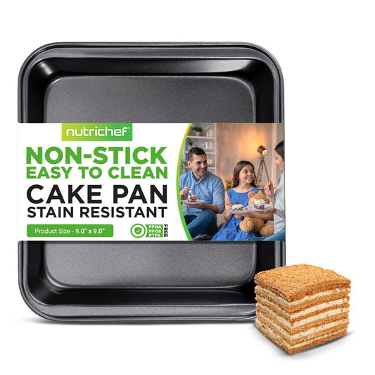 Non-Stick Square Cake Pan - Deluxe Nonstick Gray Coating Inside And Outside, Compatible With Model: Ncbs10S (Black)