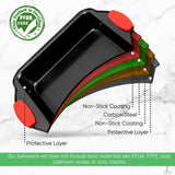 Non-Stick Square Pan - Deluxe Nonstick Gray Coating Inside And Outside With Red Silicone Handles, Compatible With Models: Ncsbs10S, Ncsbs8S, Ncsbs6S (Black)