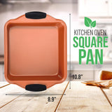 Non-Stick Square Pan - Flexible Nonstick Carbon Steel Bake Pan With Black Silicone Handles, Compatible With Models: Ncsbs54S, Ncsbs52S (Copper)