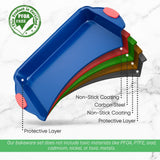 Non-Stick Baking Pan - Deluxe Nonstick Blue Coating Inside And Outside With Red Silicone Handles, Compatible With Models: Ncsbsbl10, Ncsbsbl8, Ncsbsbl6 (Blue)
