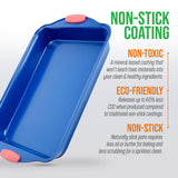 Non-Stick Baking Pan - Deluxe Nonstick Blue Coating Inside And Outside With Red Silicone Handles, Compatible With Models: Ncsbsbl10, Ncsbsbl8, Ncsbsbl6 (Blue)
