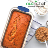 Non-Stick Loaf Pan - Deluxe Nonstick Gold Coating Inside And Outside With Blue Silicone Handles, Compatible With Models: Ncsbsg78, Ncsbsg60, Ncsbsg36 (Gold)