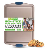 Large Cookie Sheet - Kitchen Oven Baking Pan With Blue Silicone Handles, Compatible With Models: Ncsbsg78, Ncsbsg63, Ncsbsg60, Ncsbsg36 (Gold)