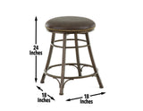 Bali 24" Backless Counter Stool, Swivel, Gray