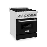 ZLINE 24" Professional Dual Fuel Range, Black Matte door, RA-BLM-24