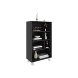 TUHOME Bellagio 40" Tall Four-Tier Base Cabinet with Six Open Cubbies, Modern Storage Unit for Home or Office Organization, Freestanding Organizer for Books, Décor, Supplies and Everyday Essentials with Contemporary Design