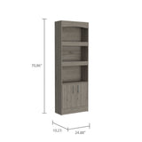 Simma Bookcase, Metal Hardware, Three Shelves, Double Door Cabinet