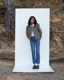 Linen quilted jacket BOSA in Dark Green