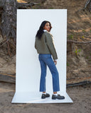 Linen quilted jacket BOSA in Dark Green