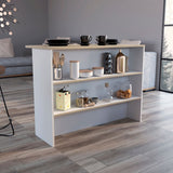 Fendi Kitchen Island with Ample Workstation and 2-Tier Shelf