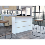 Fendi Kitchen Island with Ample Workstation and 2-Tier Shelf