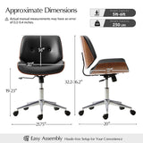 Yves Adjustable Seat Height Swivel Office Chair with Ergonomic Design