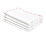 Embroidered Cotton Napkins - Baby Pink