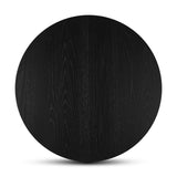 Baguette 40" Modern Black Oak Wood 3-Leg Round Coffee Table