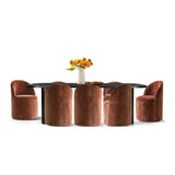 Baguette & Doris 86.5" Black Rectangle Dining Table Set for 8 (9-Piece)