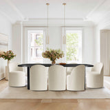 Baguette & Doris 86.5" Black Rectangle Dining Table Set for 8 (9-Piece)