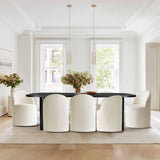 Baguette & Doris 86.5" Black Rectangle Dining Table Set for 8 (9-Piece)