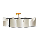 Baguette & Doris 86.5" Black Rectangle Dining Table Set for 8 (9-Piece)