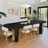 Baguette 86.5" Modern Rectangle Oak Large Dining Table