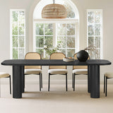 Baguette 86.5" Modern Rectangle Oak Large Dining Table