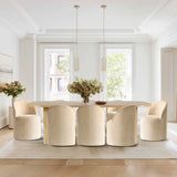 Baguette & Doris 86.5" Natural Rectangle Dining Table Set for 8 (9-Piece)