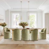 Baguette & Doris 86.5" Natural Rectangle Dining Table Set for 8 (9-Piece)