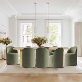 Baguette & Doris 86.5" Natural Rectangle Dining Table Set for 8 (9-Piece)